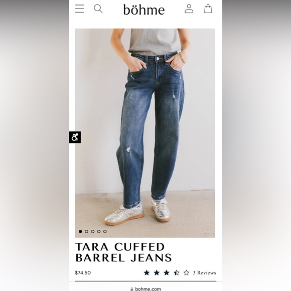 Lovervet - NWT Tara Cuffed Barrel Jeans - Picture 8 of 9